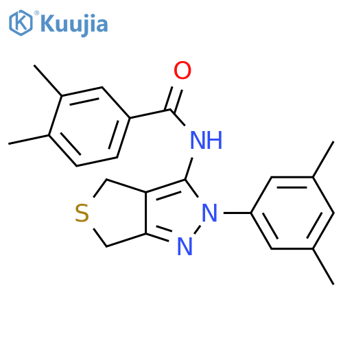 N-[2-(3,5-dimethylphenyl)-2H,4H,6H-thieno[3,4-c]pyrazol-3-yl]-3,4-dimethylbenzamide structure