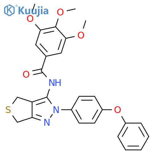 3,4,5-trimethoxy-N-2-(4-phenoxyphenyl)-2H,4H,6H-thieno3,4-cpyrazol-3-ylbenzamide structure