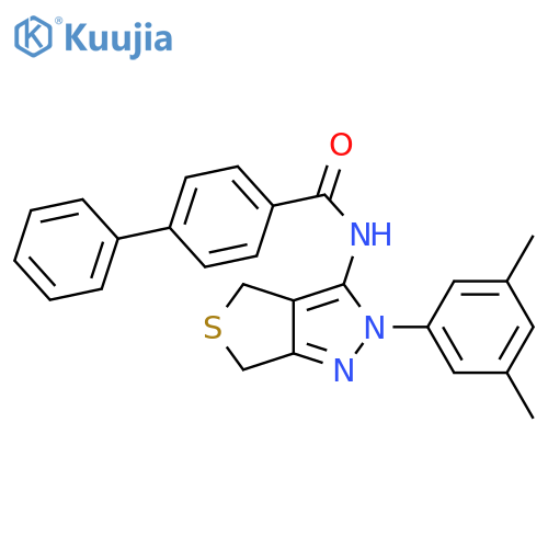 N-2-(3,5-dimethylphenyl)-2H,4H,6H-thieno3,4-cpyrazol-3-yl-1,1'-biphenyl-4-carboxamide structure
