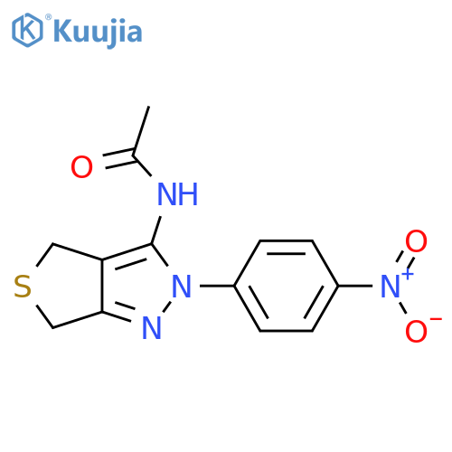 N-2-(4-nitrophenyl)-2H,4H,6H-thieno3,4-cpyrazol-3-ylacetamide structure