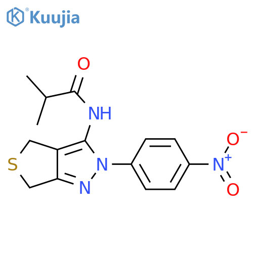 2-methyl-N-2-(4-nitrophenyl)-2H,4H,6H-thieno3,4-cpyrazol-3-ylpropanamide structure