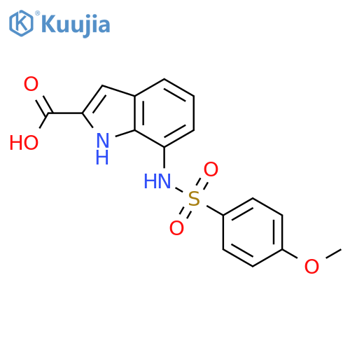 1H-Indole-2-carboxylicacid, 7-[[(4-methoxyphenyl)sulfonyl]amino]- structure
