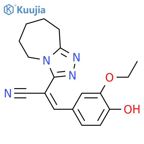 (2E)-3-(3-ethoxy-4-hydroxyphenyl)-2-{5H,6H,7H,8H,9H-1,2,4triazolo4,3-aazepin-3-yl}prop-2-enenitrile structure