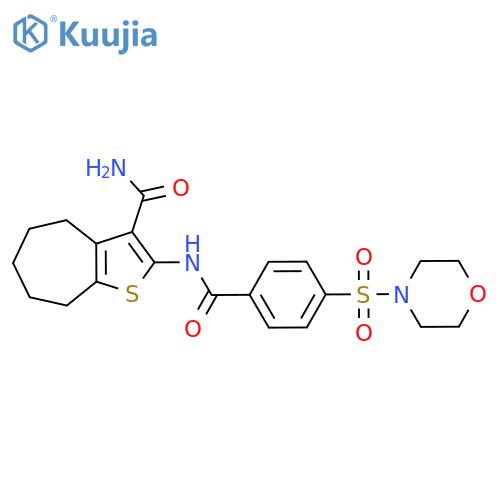 2-4-(morpholine-4-sulfonyl)benzamido-4H,5H,6H,7H,8H-cycloheptabthiophene-3-carboxamide structure
