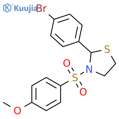 2-(4-bromophenyl)-3-(4-methoxybenzenesulfonyl)-1,3-thiazolidine structure