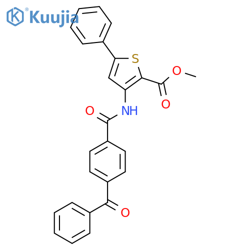 methyl 3-(4-benzoylbenzamido)-5-phenylthiophene-2-carboxylate structure