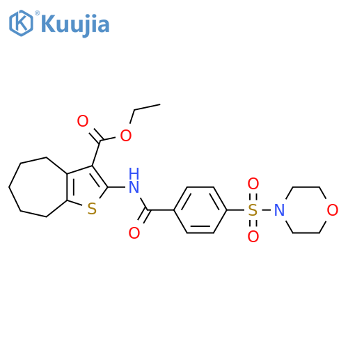 ethyl 2-4-(morpholine-4-sulfonyl)benzamido-4H,5H,6H,7H,8H-cycloheptabthiophene-3-carboxylate structure