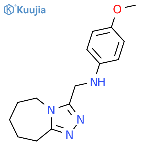 4-methoxy-N-(6,7,8,9-tetrahydro-5H-[1,2,4]triazolo[4,3-a]azepin-3-ylmethyl)aniline structure