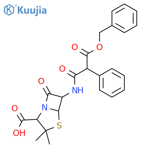 6-[[(benzyloxy)-1,3-dioxo-2-phenylpropyl]amino]-3,3-dimethyl-7-oxo-4-thia-1-azabicyclo[3.2.0]heptane-2-carboxylic acid structure