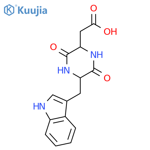 2-PIPERAZINEACETIC ACID, 5-(1H-INDOL-3-YLMETHYL)-3,6-DIOXO- structure