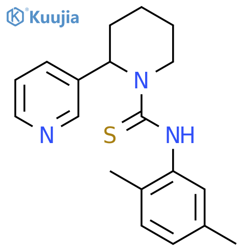 N-(2,5-dimethylphenyl)-2-(pyridin-3-yl)piperidine-1-carbothioamide structure
