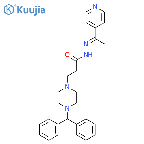 3-4-(diphenylmethyl)piperazin-1-yl-N'-(1E)-1-(pyridin-4-yl)ethylidenepropanehydrazide structure