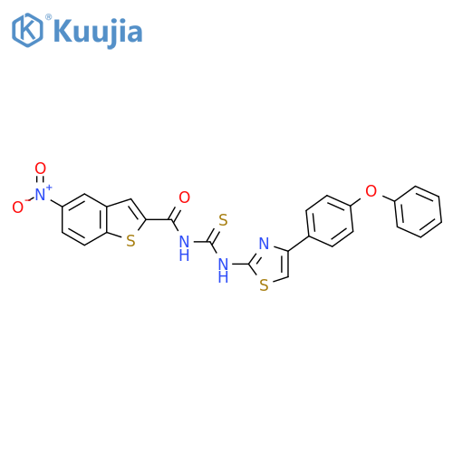 3-(5-nitro-1-benzothiophene-2-carbonyl)-1-4-(4-phenoxyphenyl)-1,3-thiazol-2-ylthiourea structure