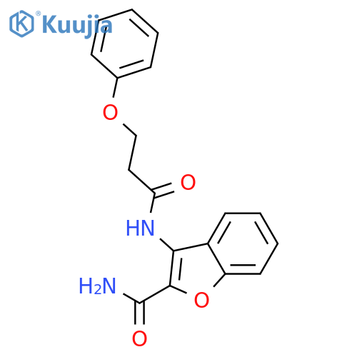 3-(3-phenoxypropanamido)-1-benzofuran-2-carboxamide structure