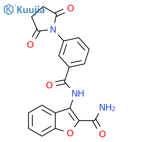 3-[3-(2,5-dioxopyrrolidin-1-yl)benzamido]-1-benzofuran-2-carboxamide structure