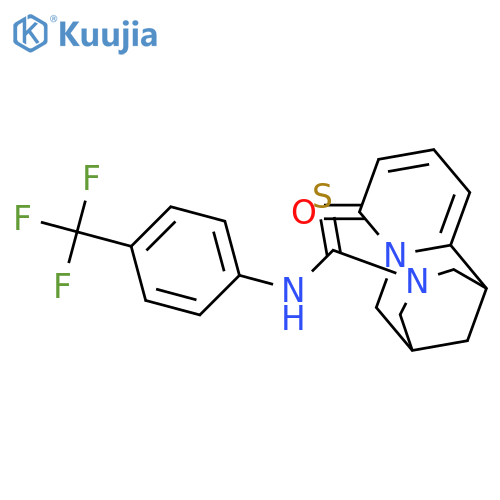 6-oxo-N-4-(trifluoromethyl)phenyl-7,11-diazatricyclo7.3.1.0^{2,7}trideca-2,4-diene-11-carbothioamide structure