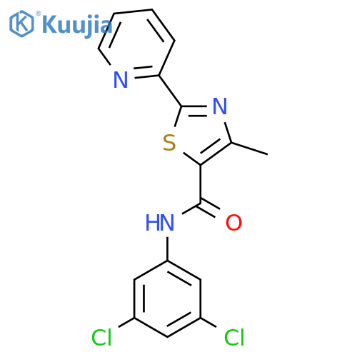 N-(3,5-dichlorophenyl)-4-methyl-2-pyridin-2-yl-1,3-thiazole-5-carboxamide structure