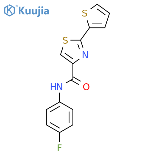 N-(4-fluorophenyl)-2-(thiophen-2-yl)-1,3-thiazole-4-carboxamide structure