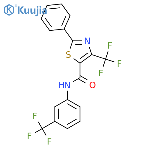 2-Phenyl-4-(trifluoromethyl)-N-[3-(trifluoromethyl)phenyl]-1,3-thiazole-5-carboxamide structure