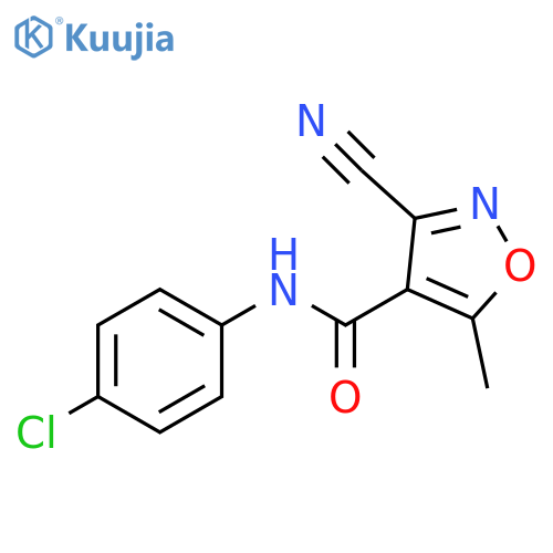 N-(4-chlorophenyl)-3-cyano-5-methyl-1,2-oxazole-4-carboxamide structure