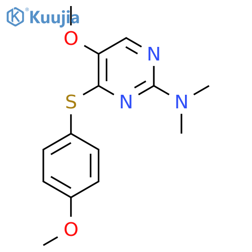 5-methoxy-4-[(4-methoxyphenyl)sulfanyl]-N,N-dimethyl-2-pyrimidinamine structure