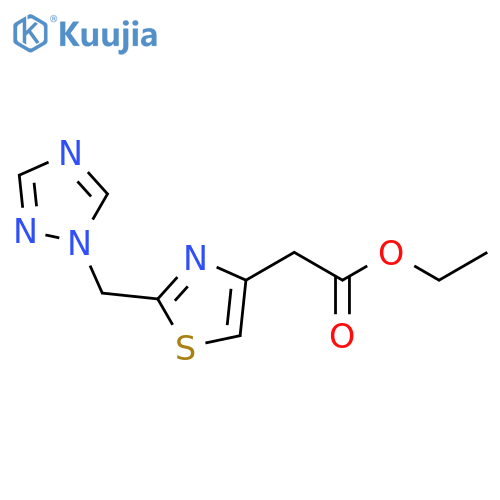 ethyl 2-{2-[(1H-1,2,4-triazol-1-yl)methyl]-1,3-thiazol-4-yl}acetate structure