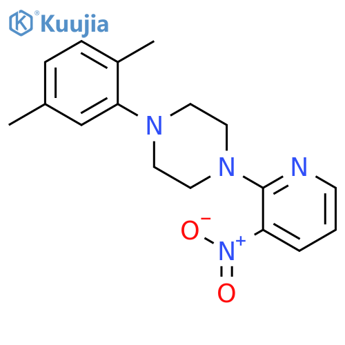 1-(2,5-dimethylphenyl)-4-(3-nitropyridin-2-yl)piperazine structure