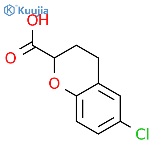2h-1-benzopyran-2-carboxylic acid, 6-chloro-3,4-dihydro- structure
