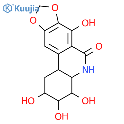 (2S,3R,4S,4aR,11bR)-2,3,4,7-tetrahydroxy-1,3,4,4a,5,11b-hexahydro[1,3]dioxolo[4,5-j]phenanthridin-6(2H)-one structure