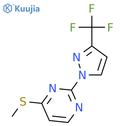 PYRIMIDINE, 4-(METHYLTHIO)-2-[3-(TRIFLUOROMETHYL)-1H-PYRAZOL-1-YL]- structure