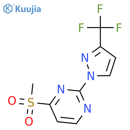 PYRIMIDINE, 4-(METHYLSULFONYL)-2-[3-(TRIFLUOROMETHYL)-1H-PYRAZOL-1-YL]- structure
