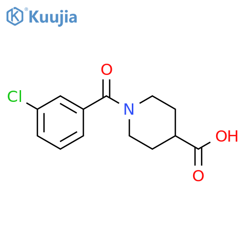 1-(3-Chlorobenzoyl)piperidine-4-carboxylic acid structure