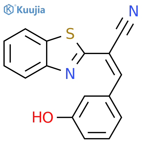 (2E)-2-(1,3-benzothiazol-2-yl)-3-(3-hydroxyphenyl)prop-2-enenitrile structure