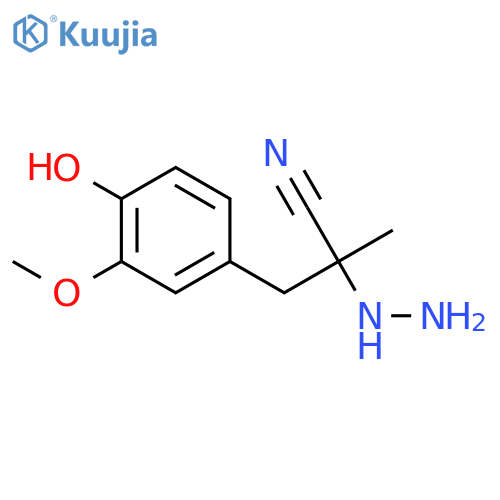2-Hydrazino-a-(4-hydroxy-3-methoxybenzyl)propionitrile structure