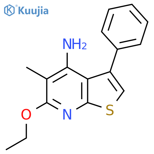 Thieno[2,3-b]pyridin-4-amine, 6-ethoxy-5-methyl-3-phenyl- structure