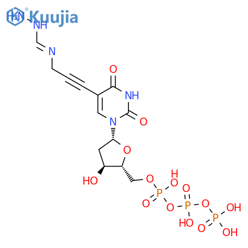 5-\u200b3-\u200b(Aminoiminomethyl)\u200bamino\u200b-\u200b1-\u200bpropynyl\u200b-\u200b2'-\u200bdeoxy-uridine 5'-\u200b(tetrahydrogen triphosphate)\u200b structure