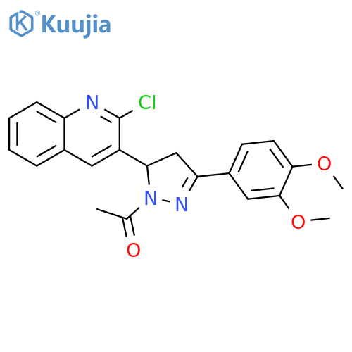 1-5-(2-chloroquinolin-3-yl)-3-(3,4-dimethoxyphenyl)-4,5-dihydro-1H-pyrazol-1-ylethan-1-one structure