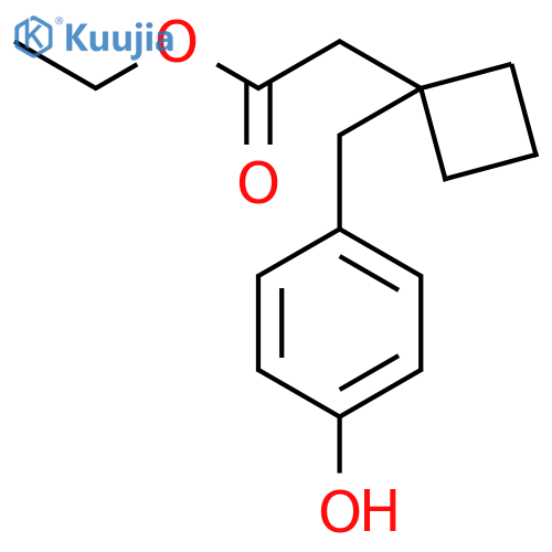 Cyclobutaneacetic acid, 1-[(4-hydroxyphenyl)methyl]-, ethyl ester structure