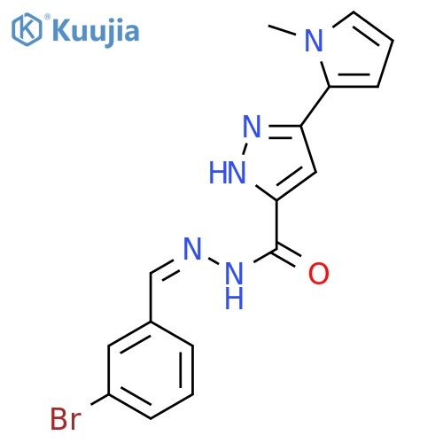 N'-(1Z)-(3-bromophenyl)methylidene-3-(1-methyl-1H-pyrrol-2-yl)-1H-pyrazole-5-carbohydrazide structure