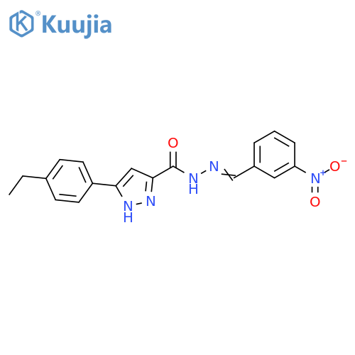 3-(4-ethylphenyl)-N'-(1E)-(3-nitrophenyl)methylidene-1H-pyrazole-5-carbohydrazide structure