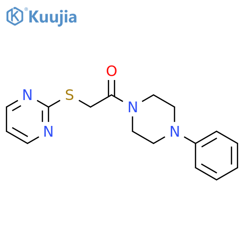 1-(4-phenylpiperazin-1-yl)-2-(pyrimidin-2-ylsulfanyl)ethan-1-one structure