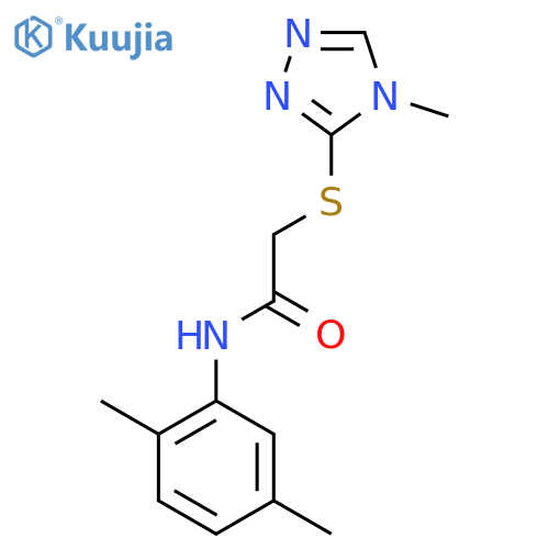 N-(2,5-dimethylphenyl)-2-(4-methyl-4H-1,2,4-triazol-3-yl)sulfanylacetamide structure