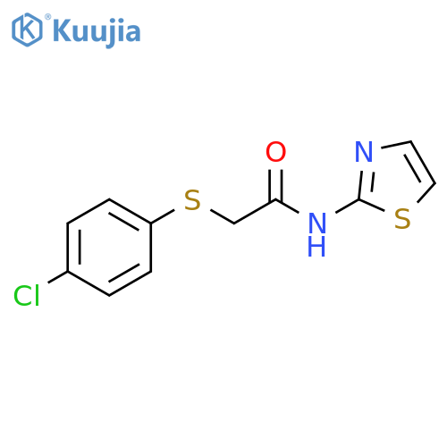 2-(4-chlorophenyl)sulfanyl-N-(1,3-thiazol-2-yl)acetamide structure