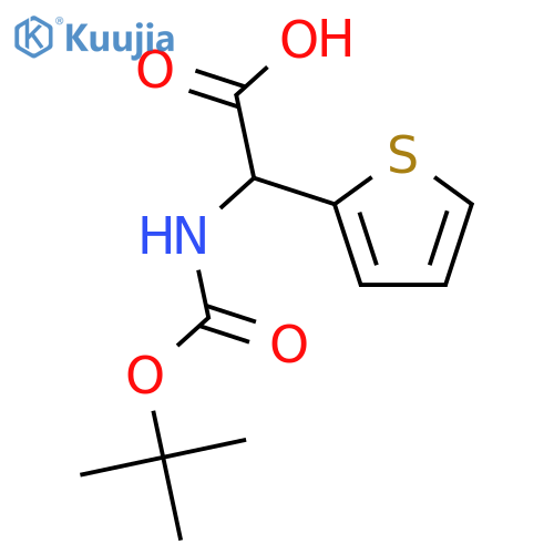 (2S)-2-(tert-butoxycarbonylamino)-2-(2-thienyl)acetic acid structure