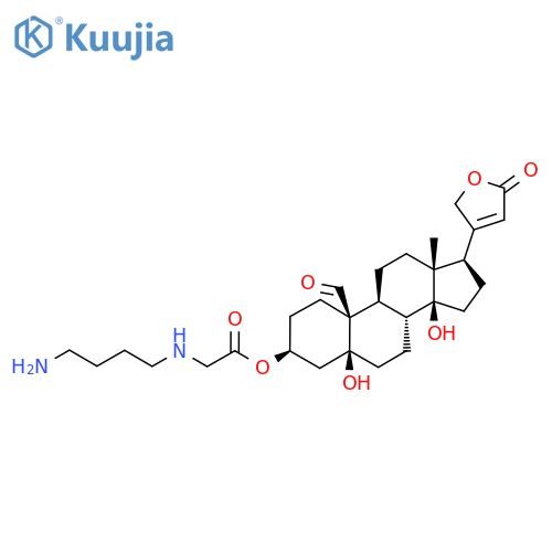 [(3S,5S,8R,9S,10S,13R,14S,17R)-10-Formyl-5,14-dihydroxy-13-methyl-17-(5-oxo-2H-furan-3-yl)-2,3,4,6,7,8,9,11,12,15,16,17-dodecahydro-1H-cyclopenta[a]phenanthren-3-yl] 2-(4-aminobutylamino)acetate structure