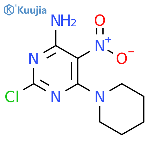 2-chloro-5-nitro-6-(piperidin-1-yl)pyrimidin-4-amine structure