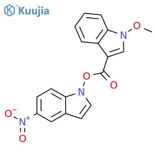 1H-Indole, 1-methoxy-3-[[(5-nitro-1H-indol-1-yl)oxy]carbonyl]- structure