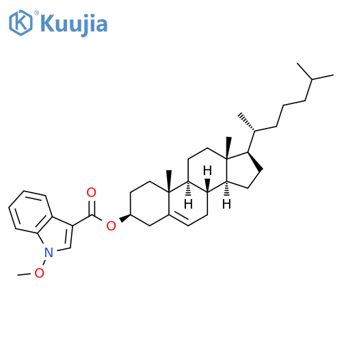 Cholest-5-en-3-ol (3β)-, 1-methoxy-1H-indole-3-carboxylate structure