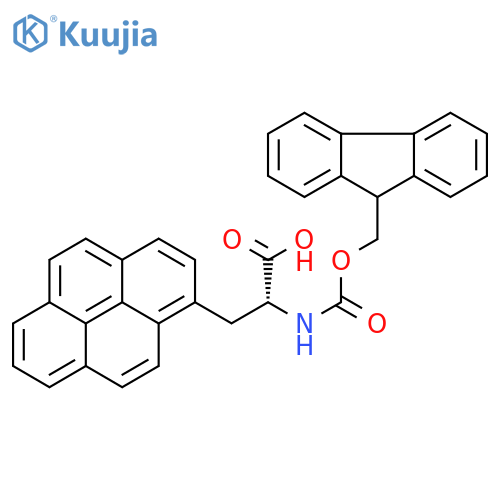 (2R)-2-({[(9H-fluoren-9-yl)methoxy]carbonyl}amino)-3-(pyren-1-yl)propanoic acid structure