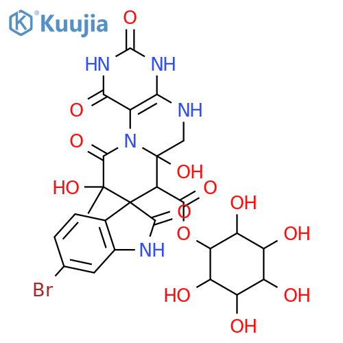 D-myo-Inositol,4-[(3S,6'aR,7'S,9'R)-6-bromo-1,1',2,2',3',4',5',6',6'a,7',9',10'-dodecahydro-6'a,9'-dihydroxy-9'-methyl-1',2,3',10'-tetraoxospiro[3H-indole-3,8'-[8H]pyrido[1,2-f]pteridine]-7'-carboxylate](9CI) structure